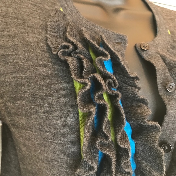 🩶 Paul Smith Black Label ruffle front wool cardigan - Picture 6 of 12